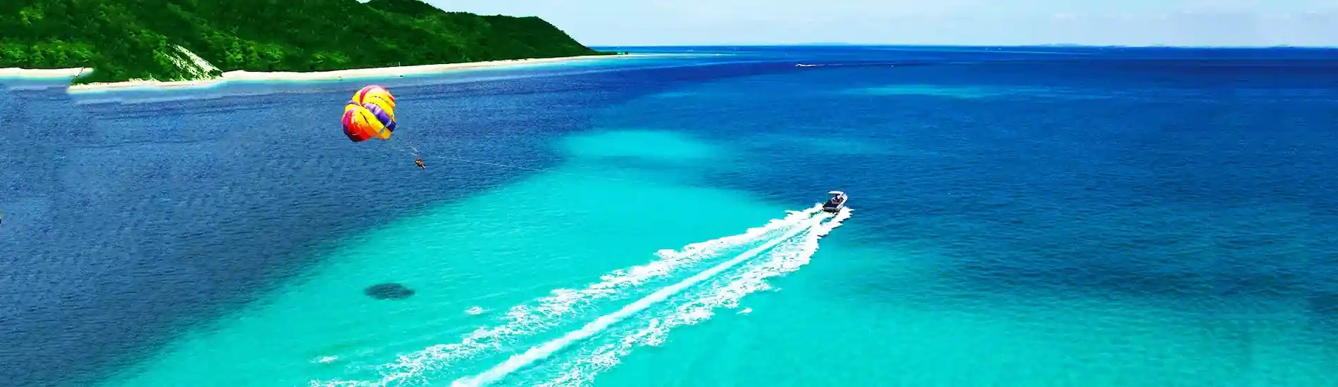 Parasailing in North Bay Island