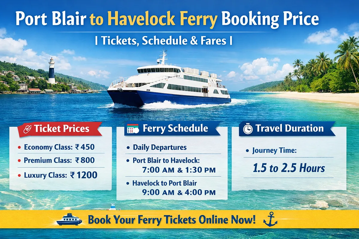 Port Blair to Havelock Ferry Booking Price Tickets, Schedule & Fares